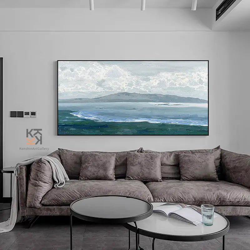 Abstract Ocean And Sky Canvas Art #OC064