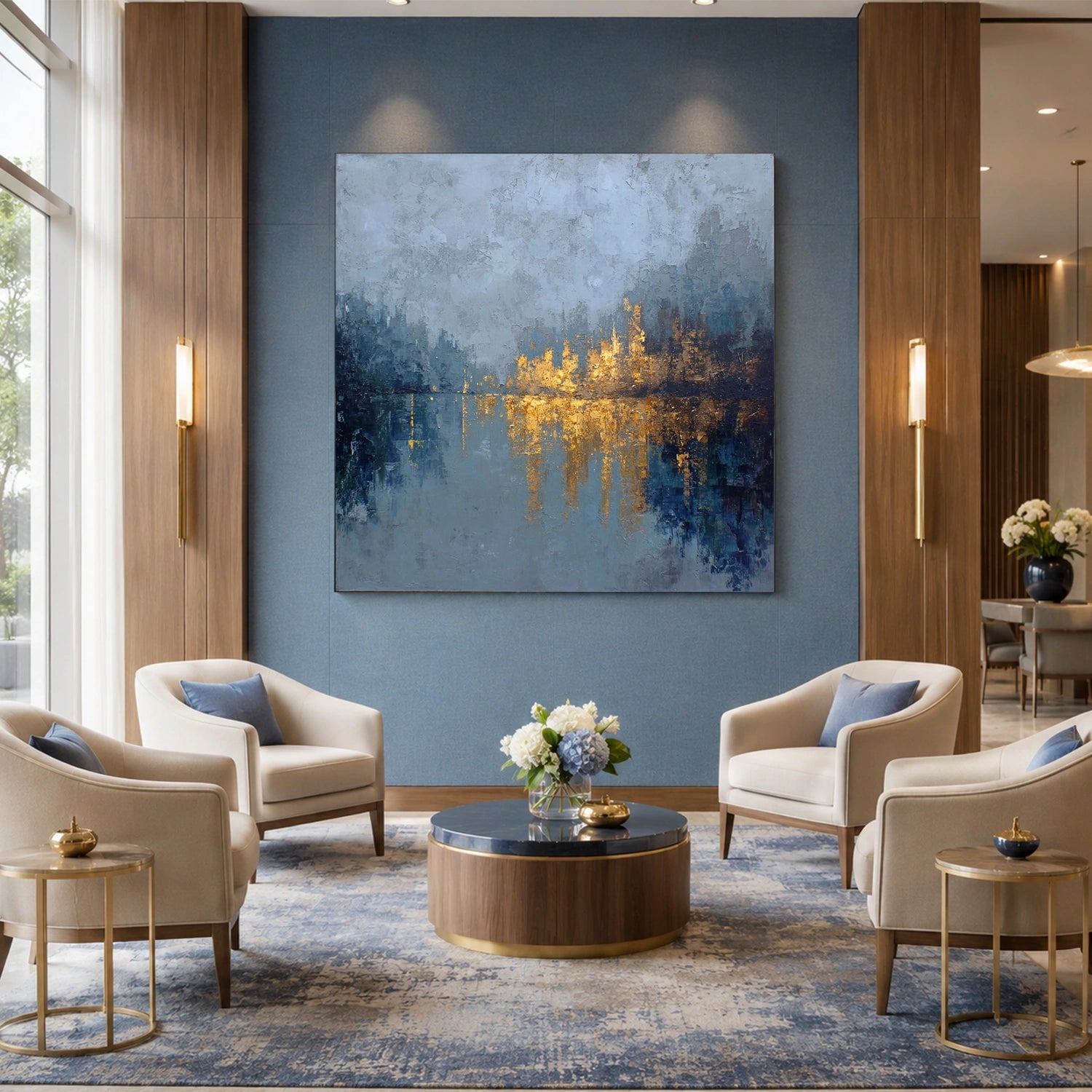 Abstract Ocean And Sky Canvas Art #OC201