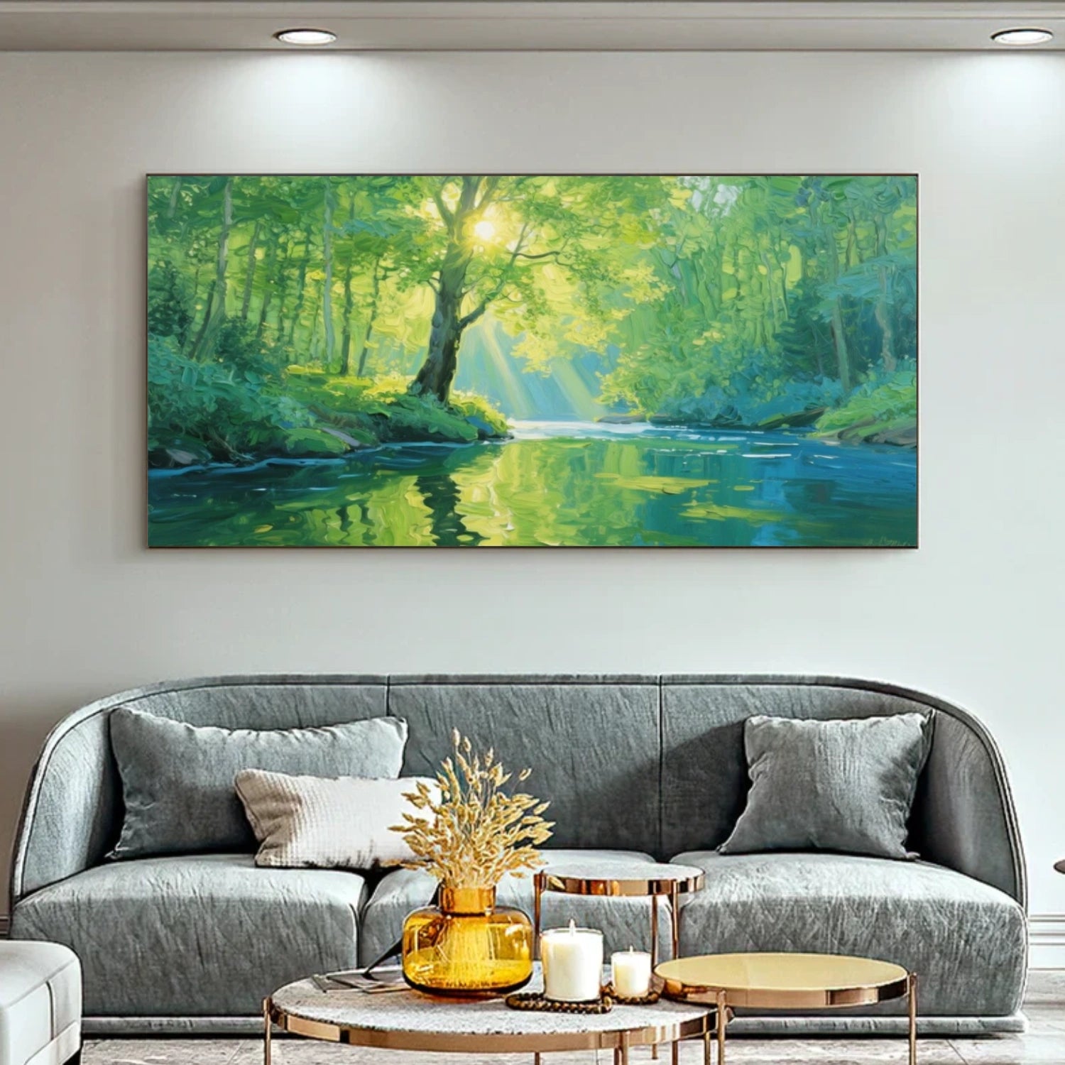 Abstract Flower And Tree Textured Canvas Art #MF095