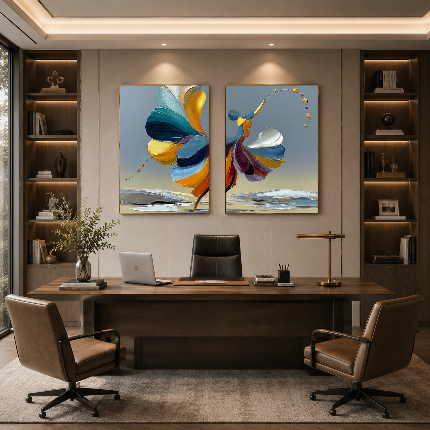 Abstract Portrait Wall Art Set of 2 #LA077