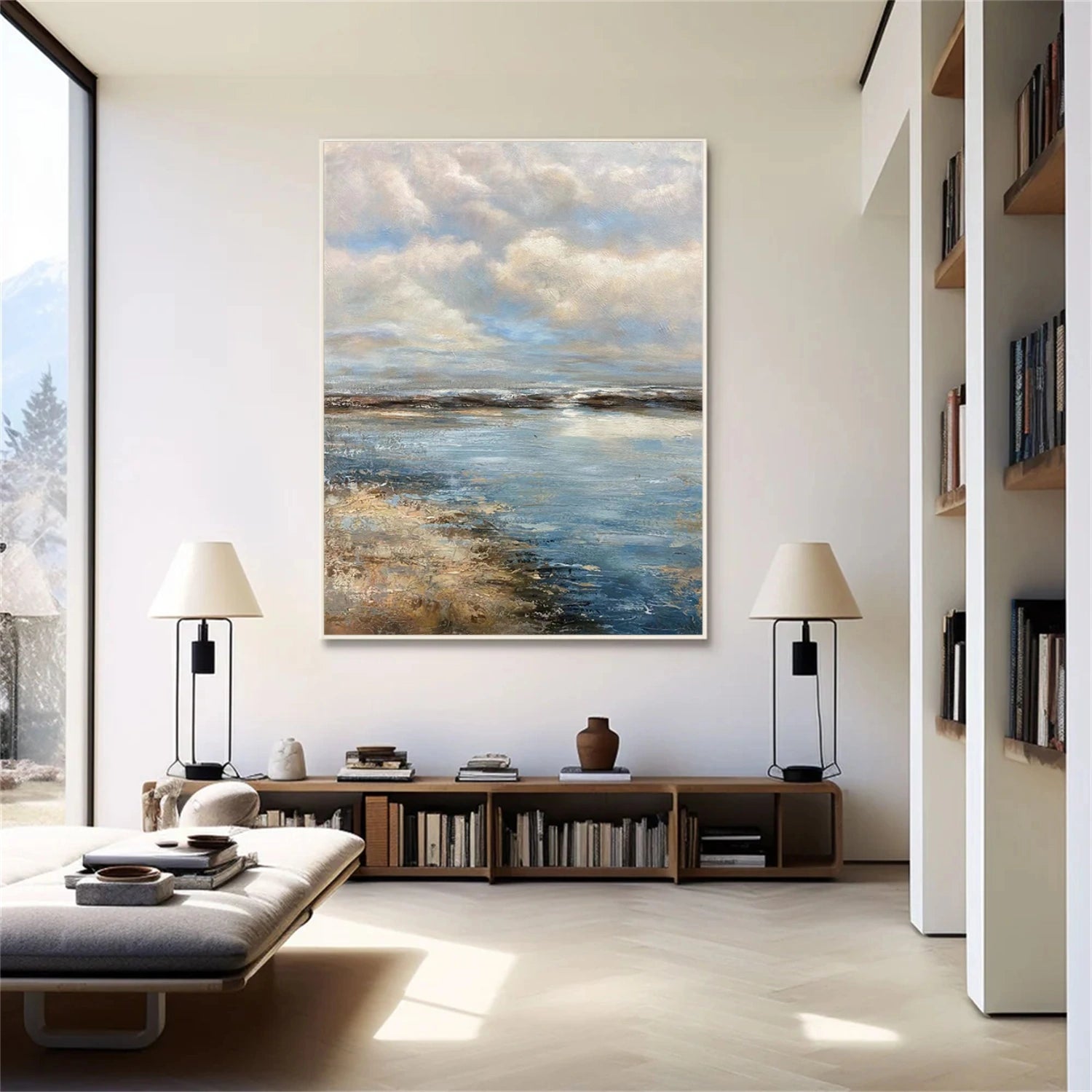 Abstract Ocean And Sky Canvas Art #OC128