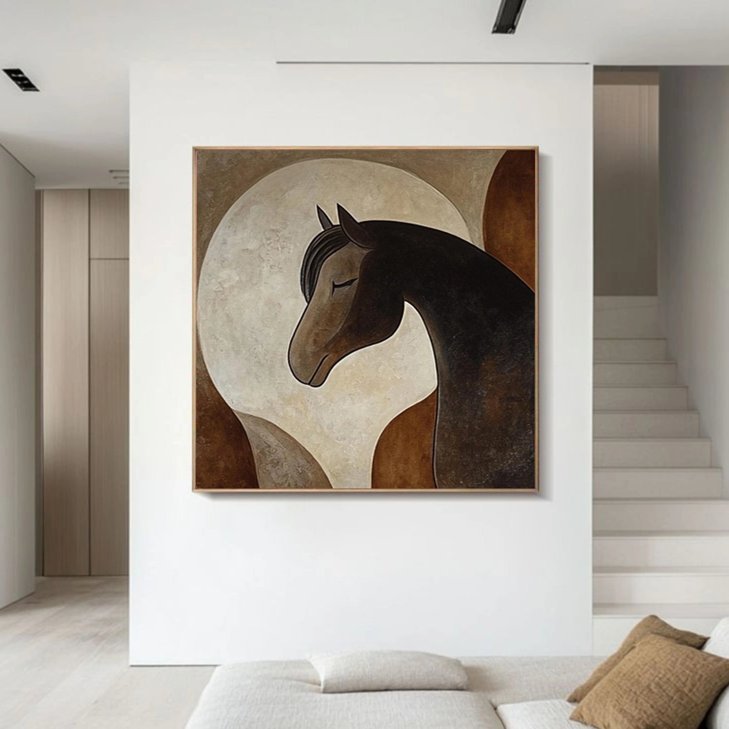 Abstract Animal Horse Canvas Art #DW137
