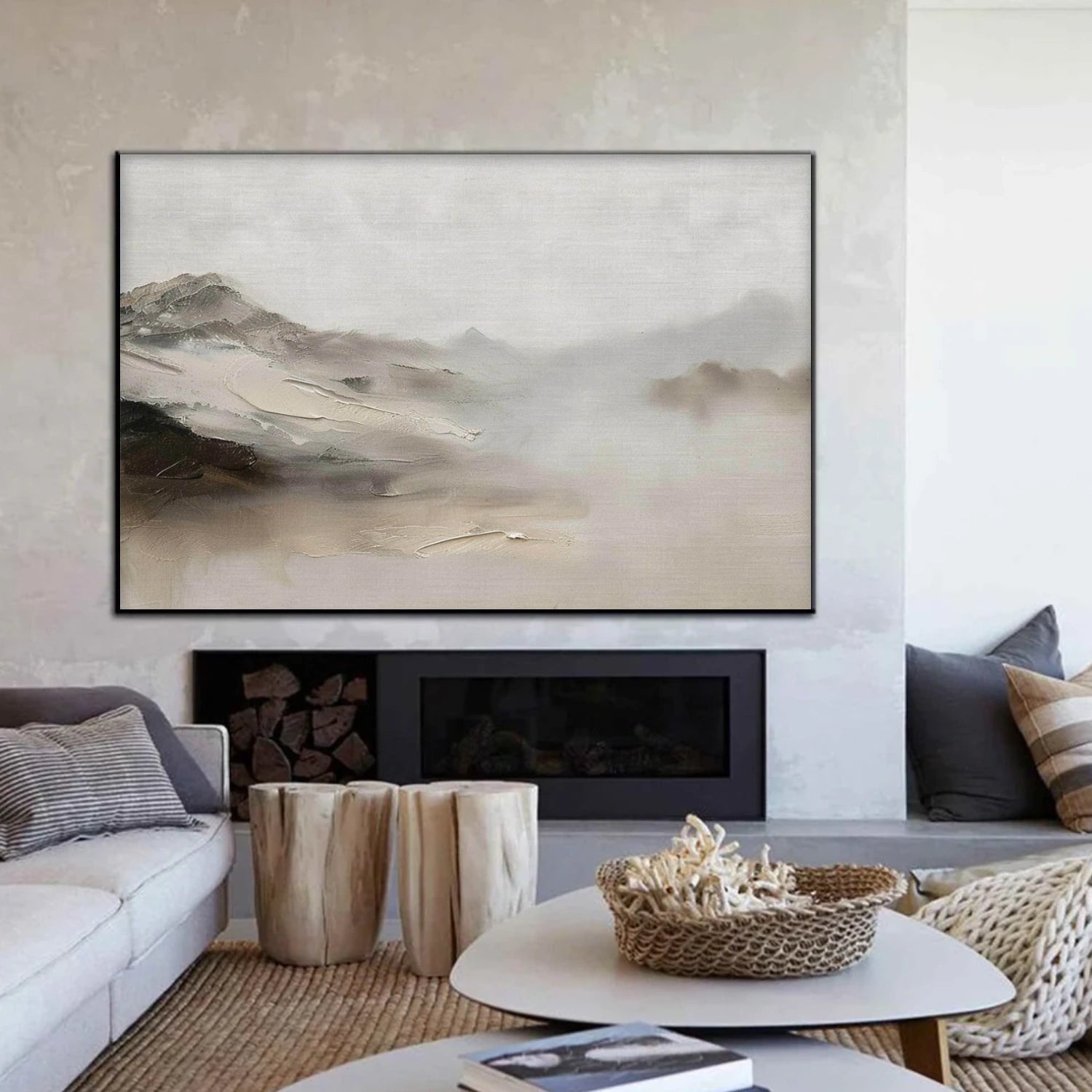 Abstract Mountain Canvas Art #BT094