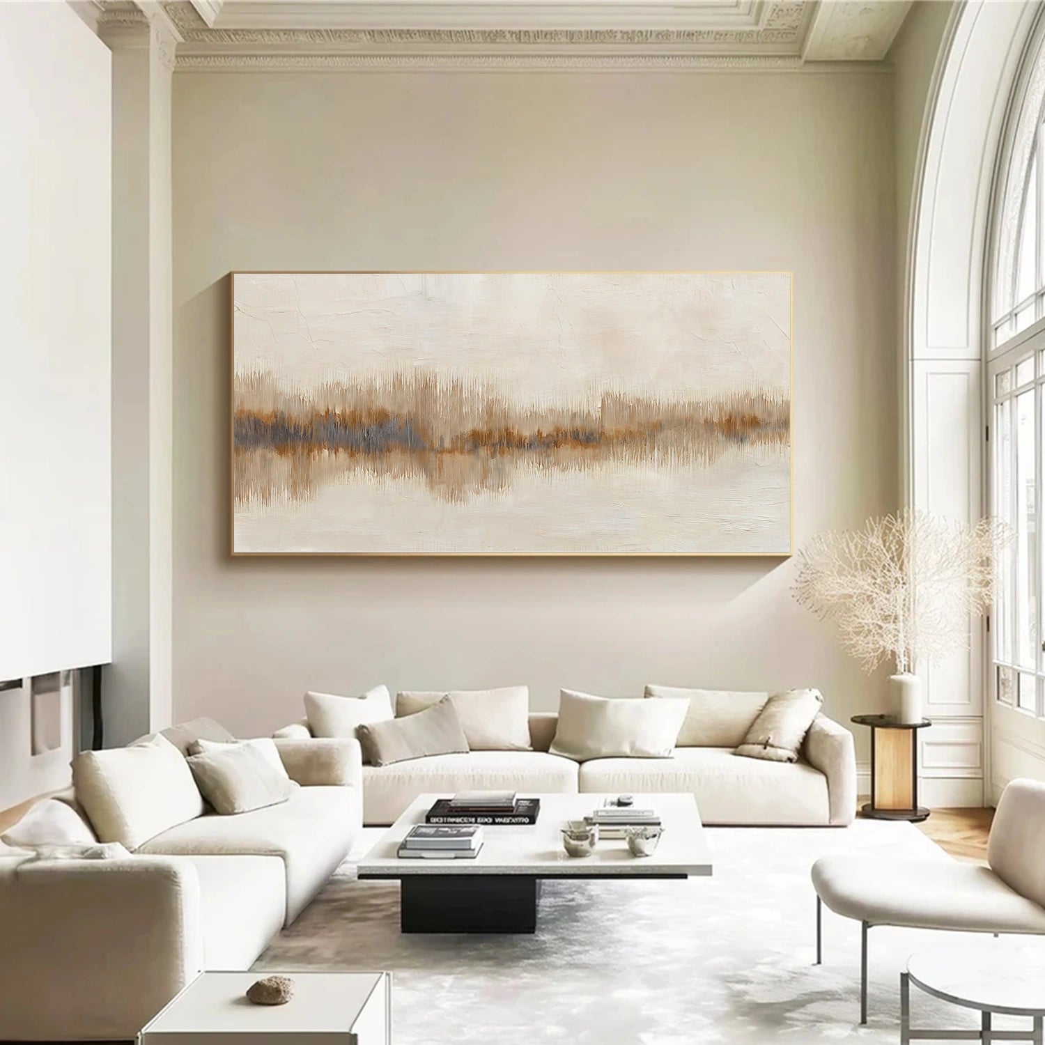 Beige and Brown Abstract Wall Art #VA207