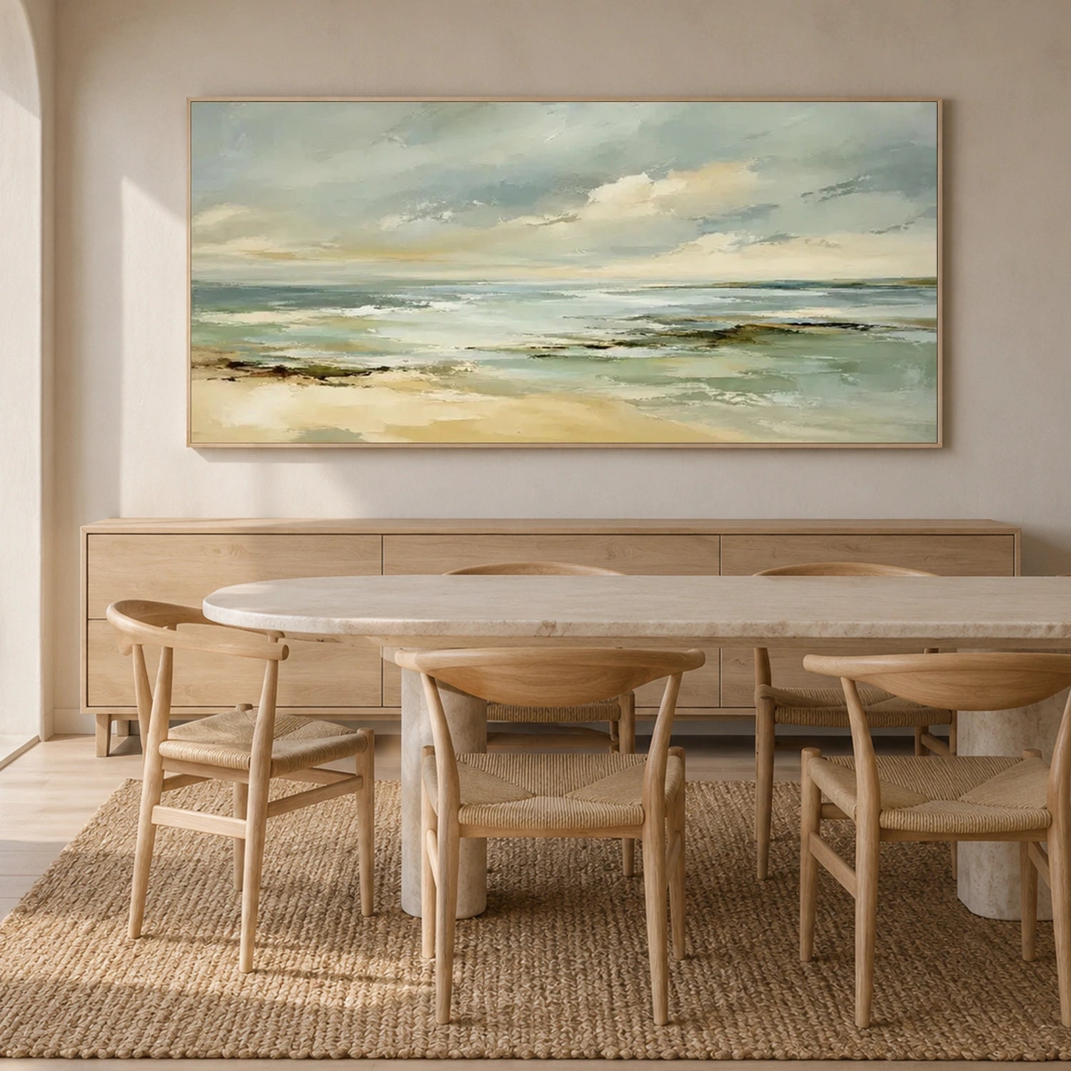 Abstract Ocean And Sky Canvas Art #OC223