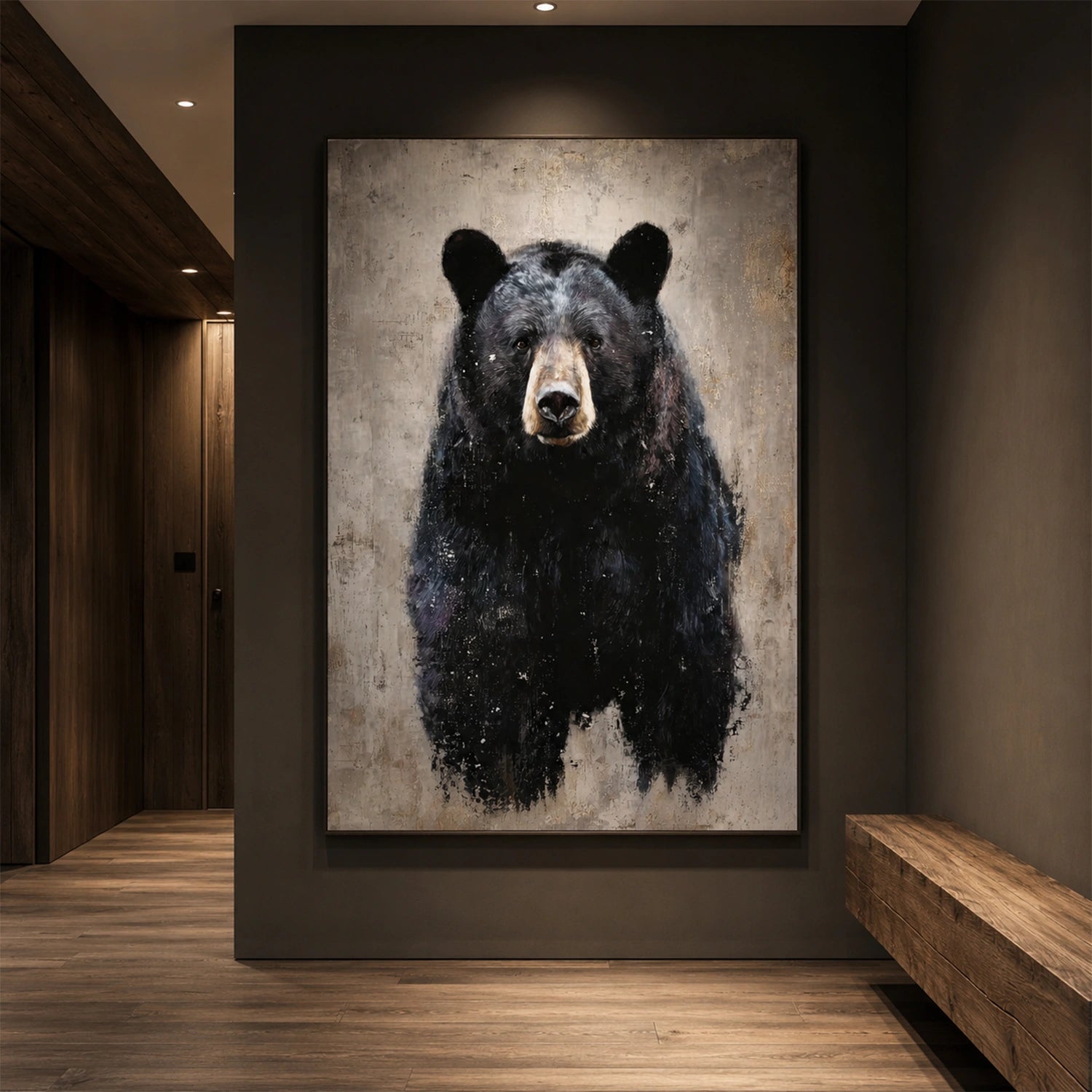 Abstract Animal Bear Canvas Art #DW150