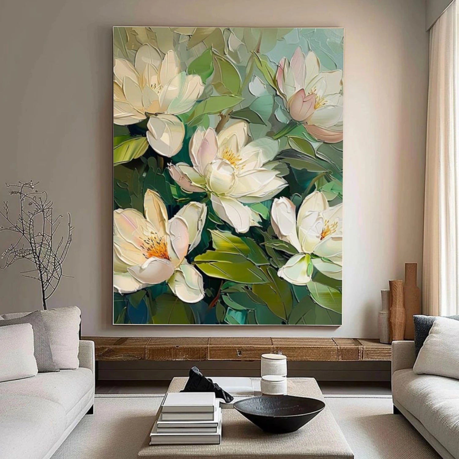 Abstract Flower And Tree Textured Canvas Art #MF174