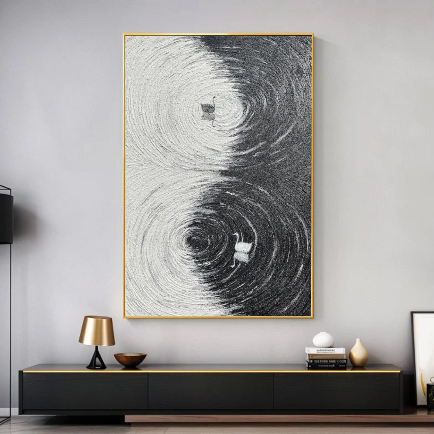Abstract Animal Swan Canvas Art #DW125