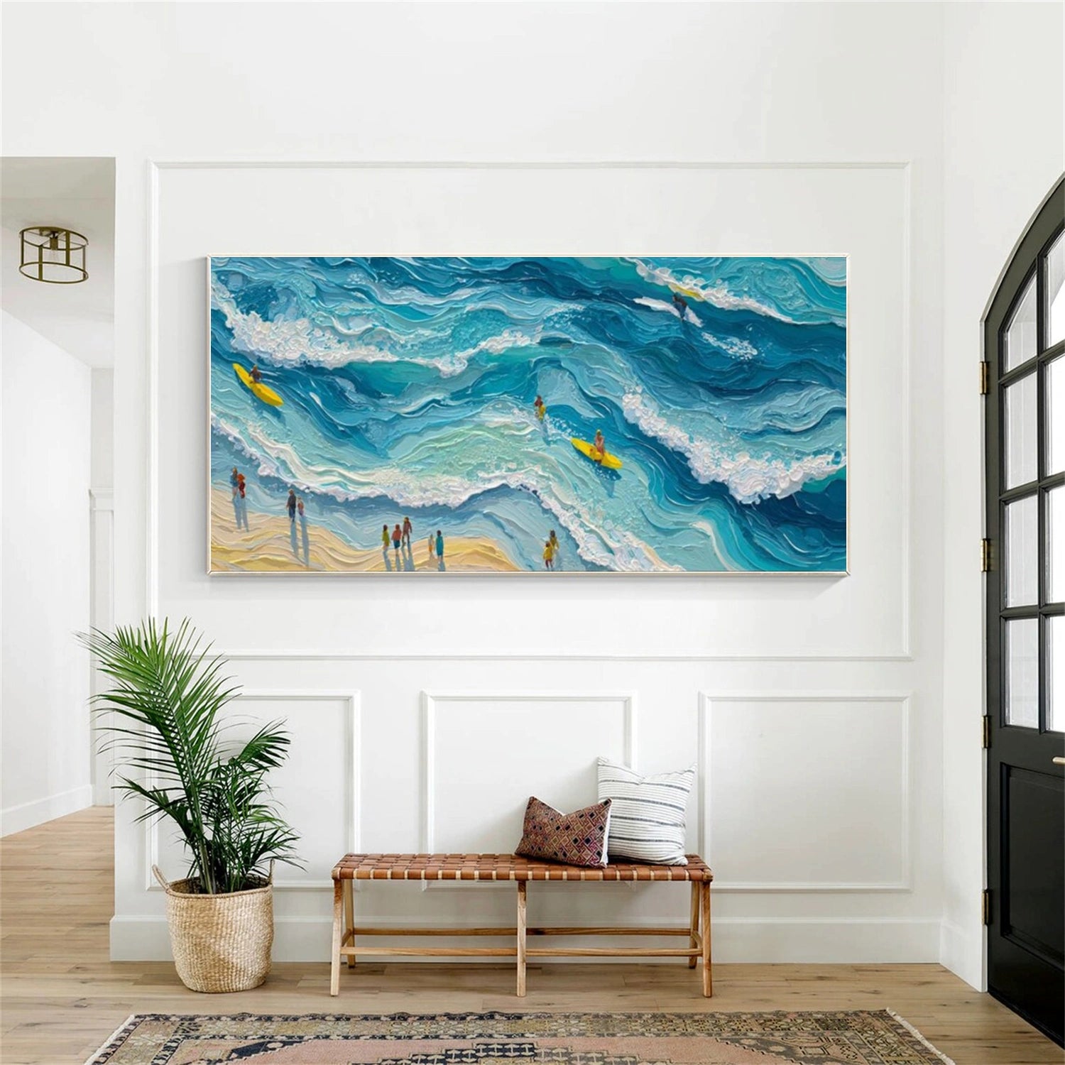 Surfing Sport Textured Canvas Painting #PB079