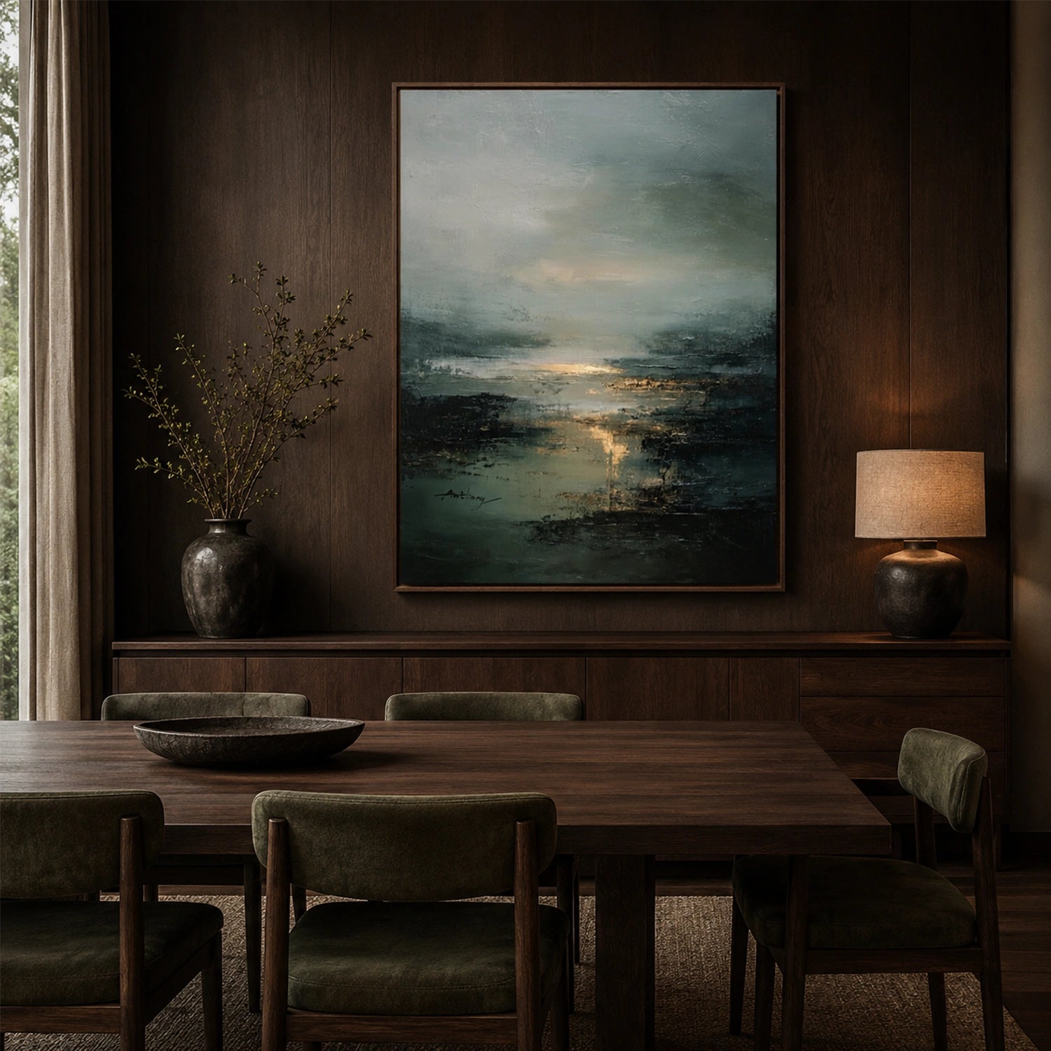 Abstract Ocean And Sky Canvas Art #OC219