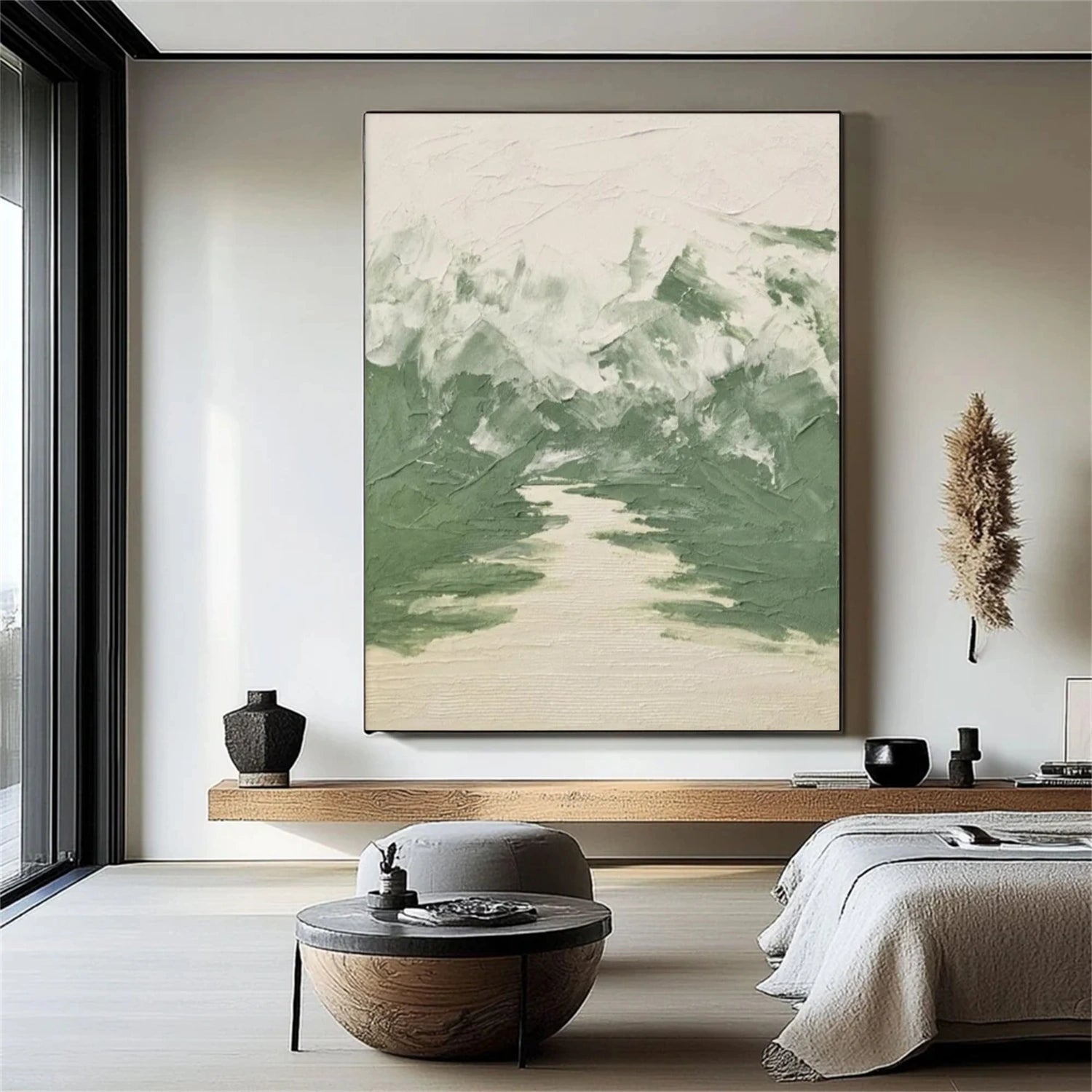 Minimalist Mountain Textured Canvas Art #BT062