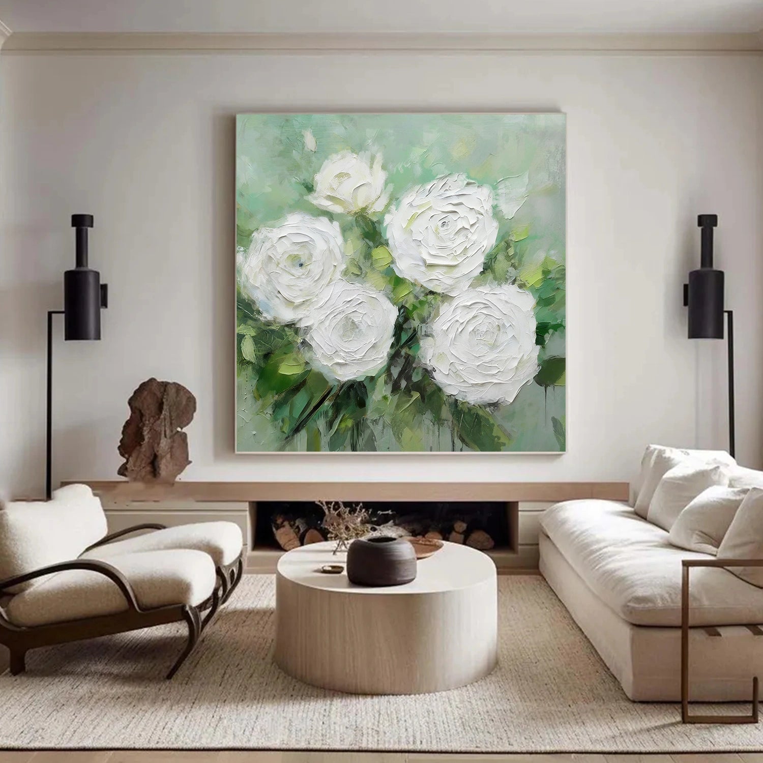 Abstract Flower And Tree Textured Canvas Art #MF166