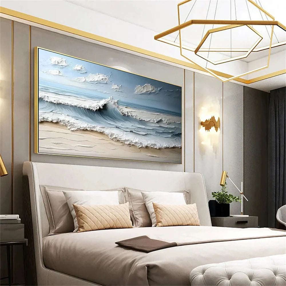 Abstract Ocean And Sky Textured Canvas Art # OC009