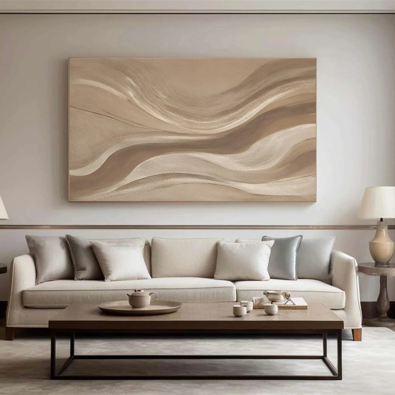 Biege and Brown Abstract Wall Art #VA164