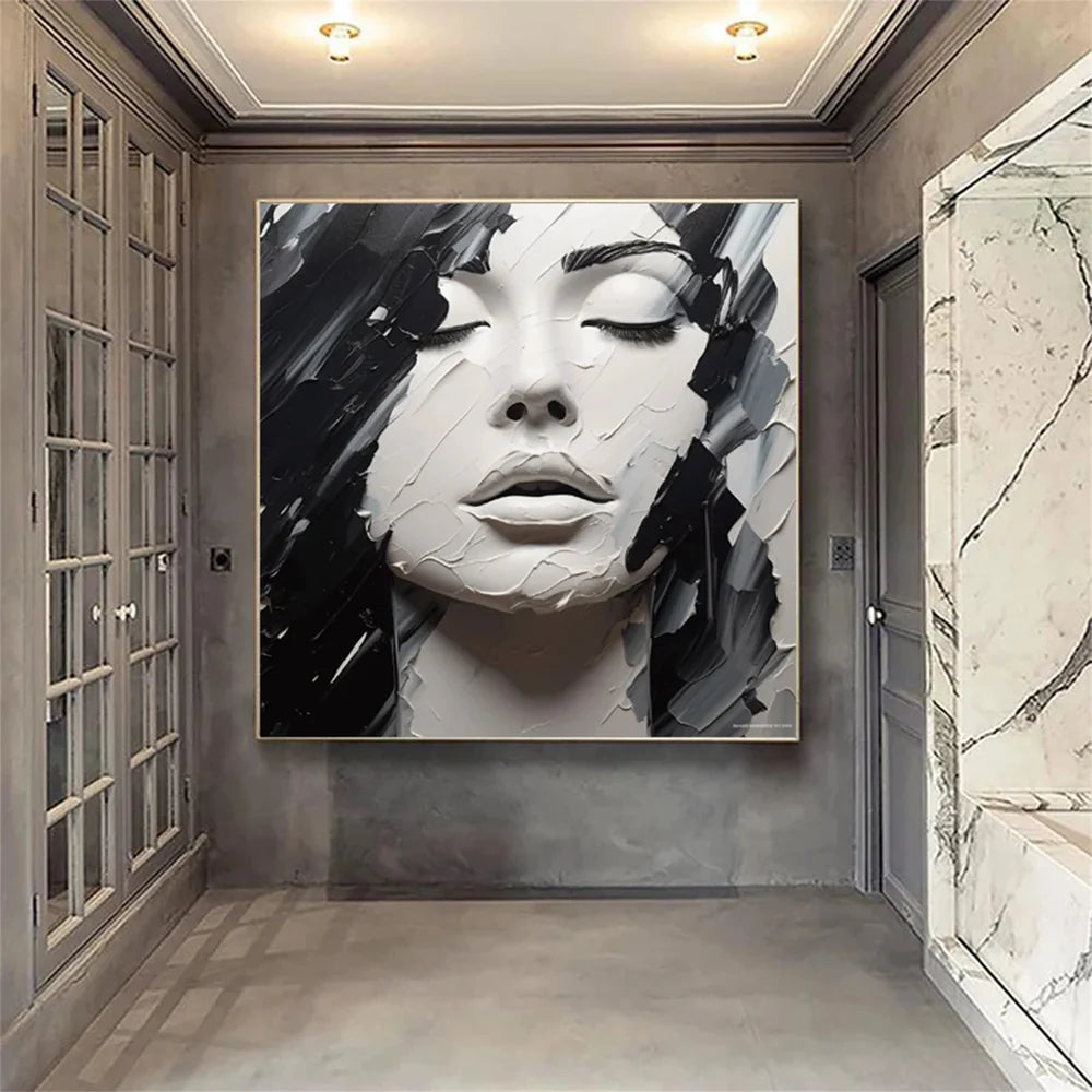 Abstract Portrait Textured Wall Art # LA005