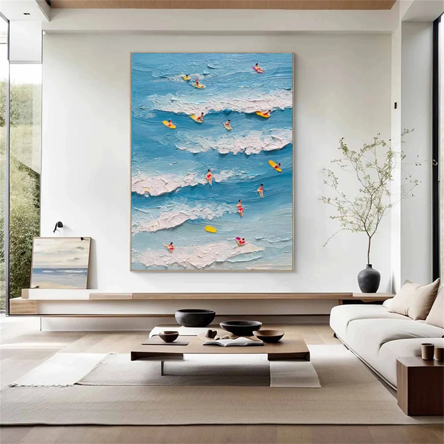 Surfing Sport Textured Canvas Painting #PB082