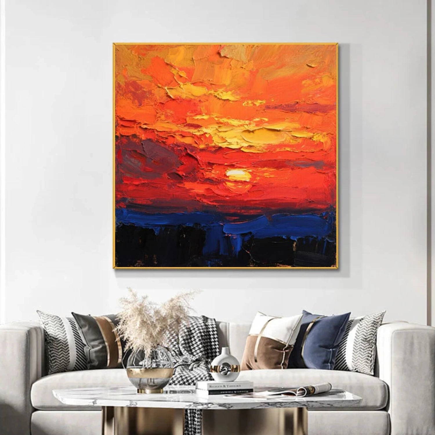 Abstract Mountain Textured Canvas Art #BT085
