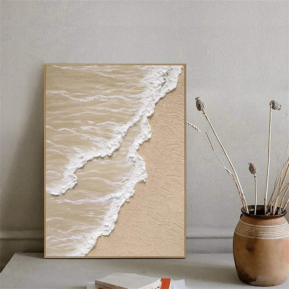 Minimalist Ocean And Sky Textured Canvas Art #OC034