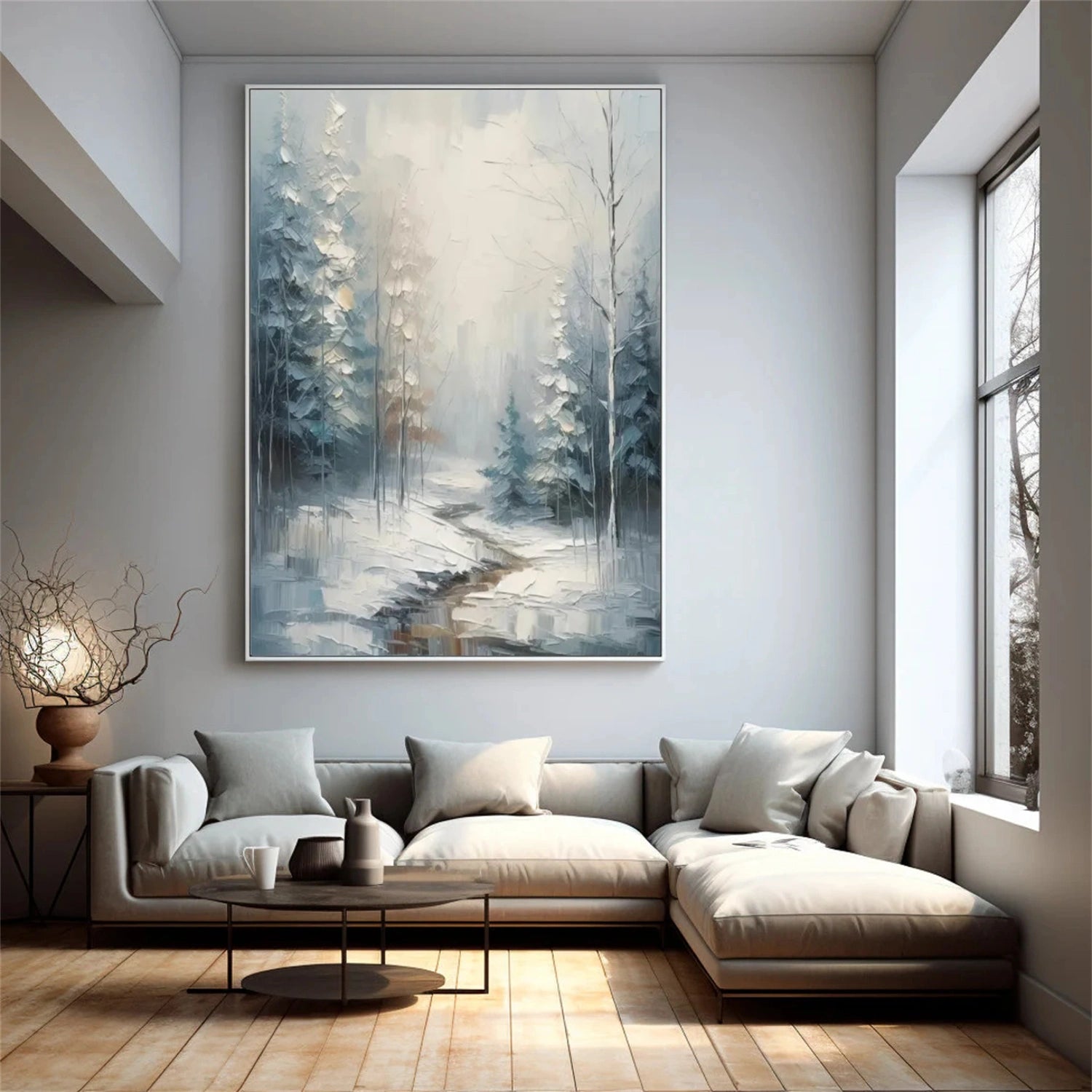 Abstract Flower And Tree Textured Canvas Art #MF088