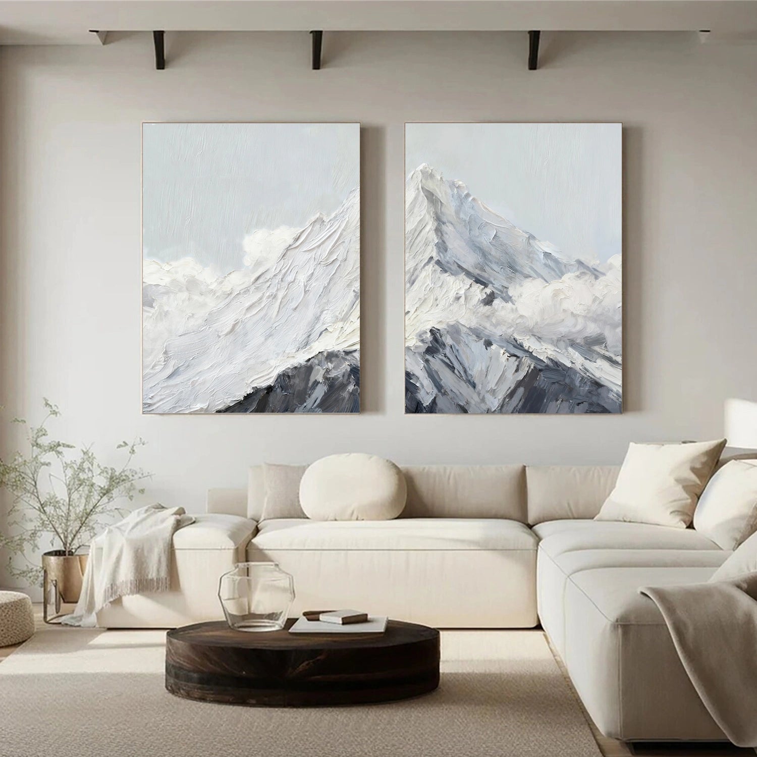 Minimalist Mountain Textured Canvas Art #BT060