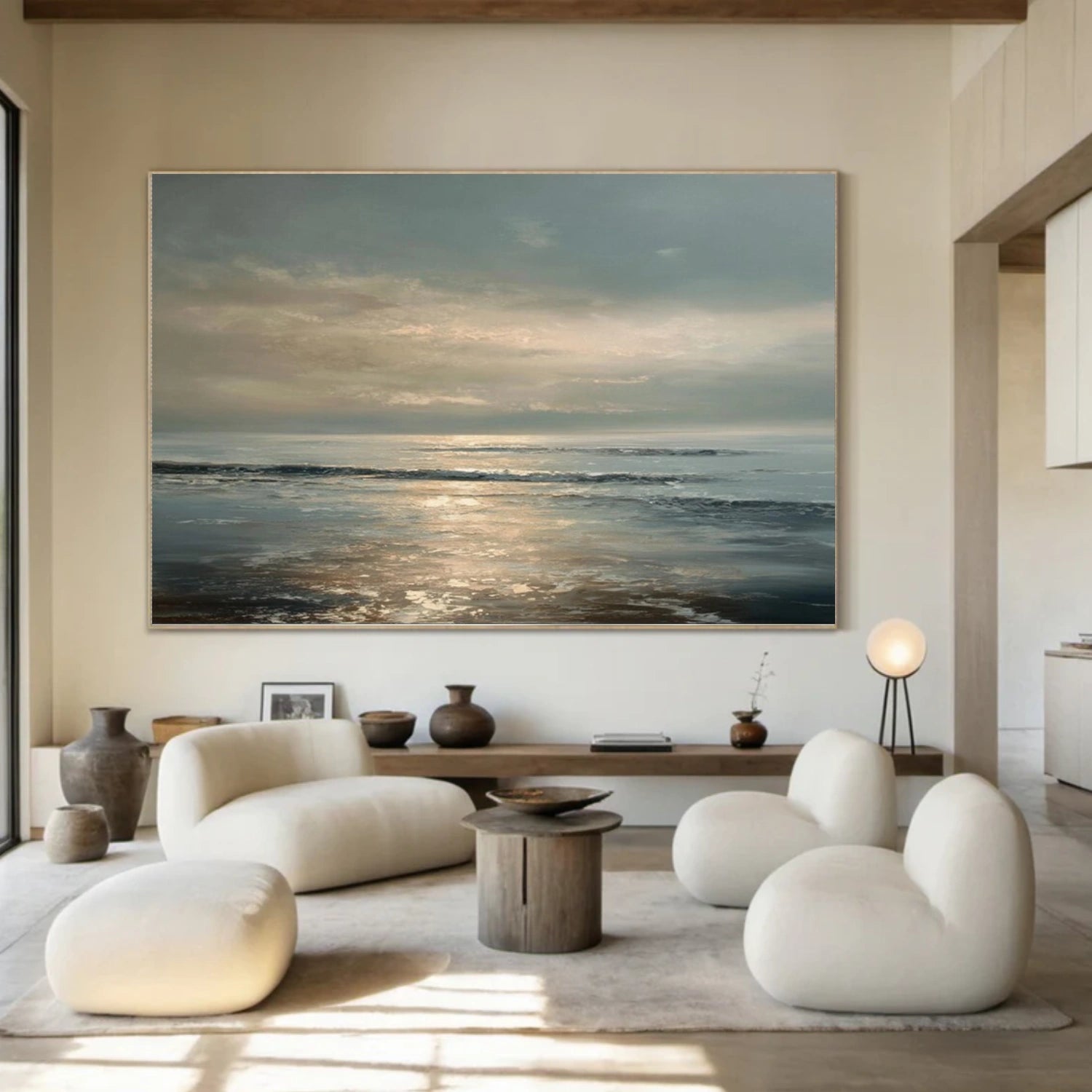 Abstract Ocean And Sky Canvas Art #OC100
