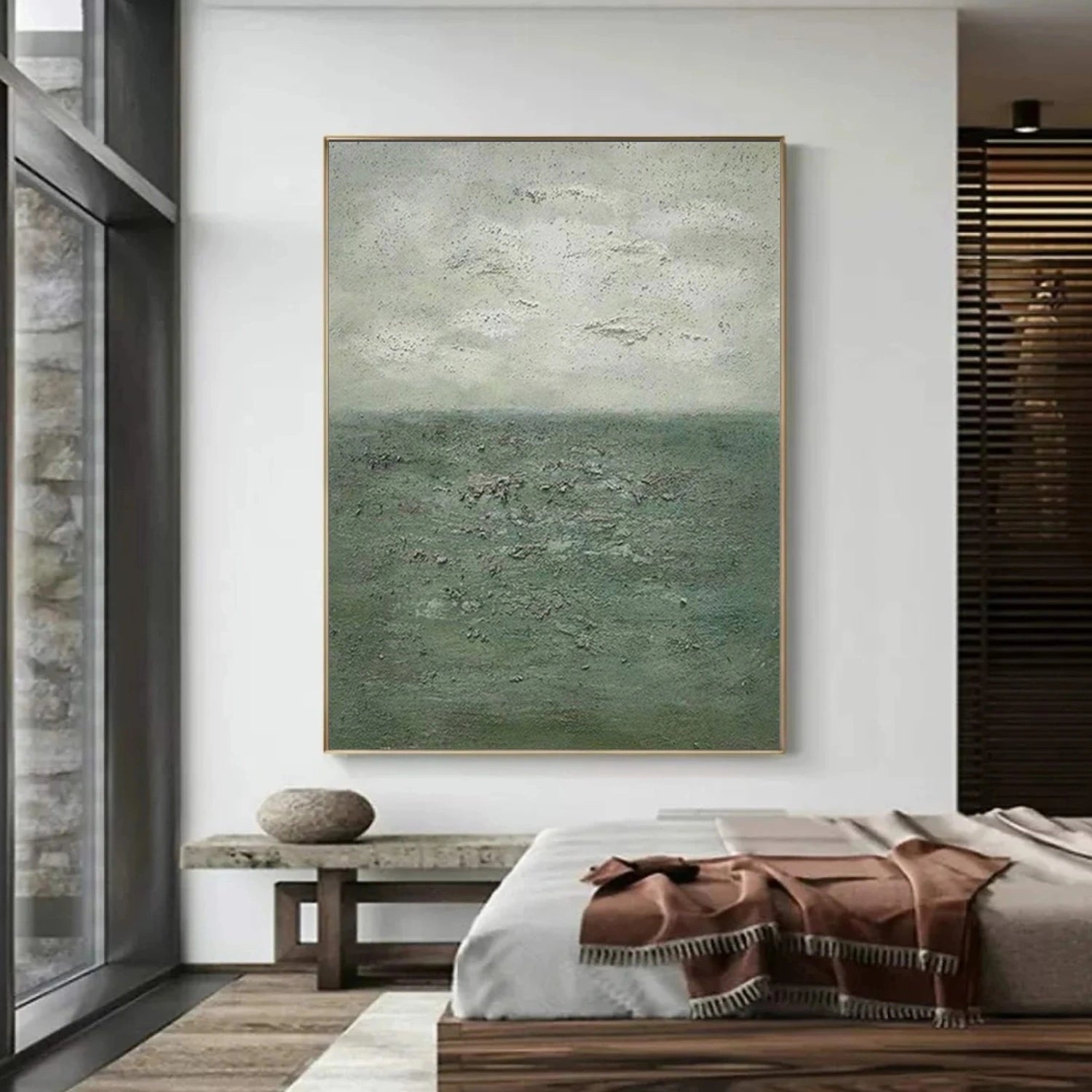 Green Wabi Sabi Textured Wall Art #VS189