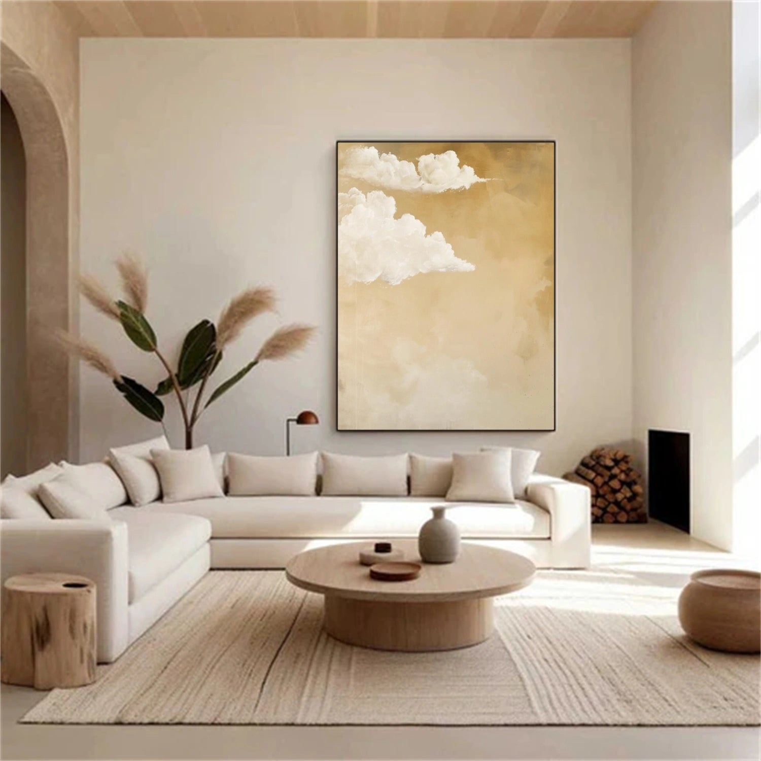 Minimalist Ocean And Sky Canvas Art #OC093