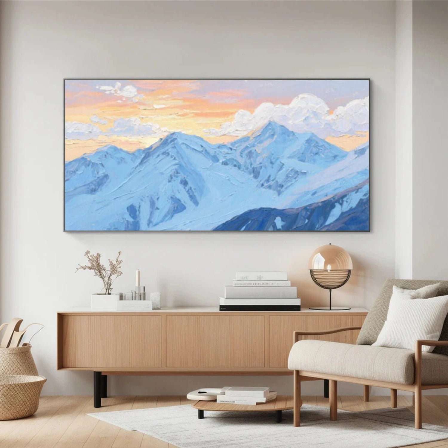 Abstract Mountain Textured Canvas Art #BT089