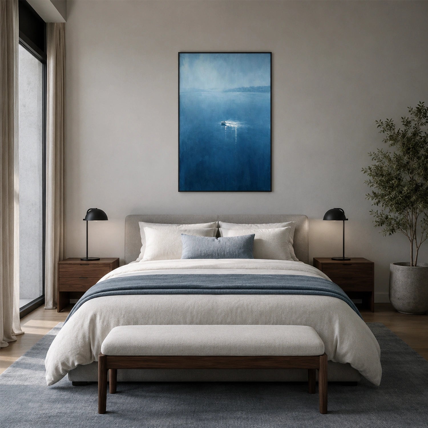 Abstract Ocean And Sky Canvas Art #OC217