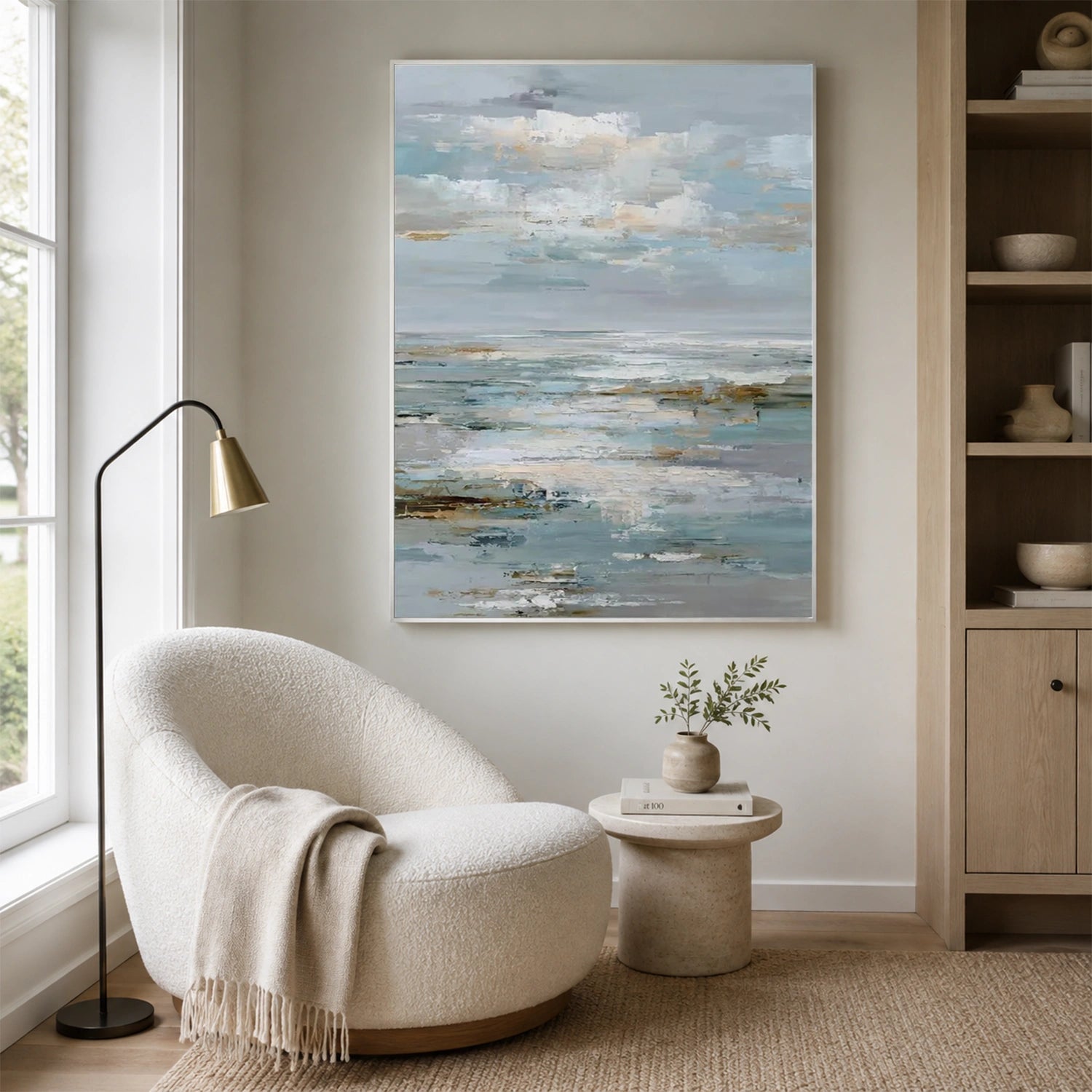Abstract Ocean And Sky Canvas Art #OC224