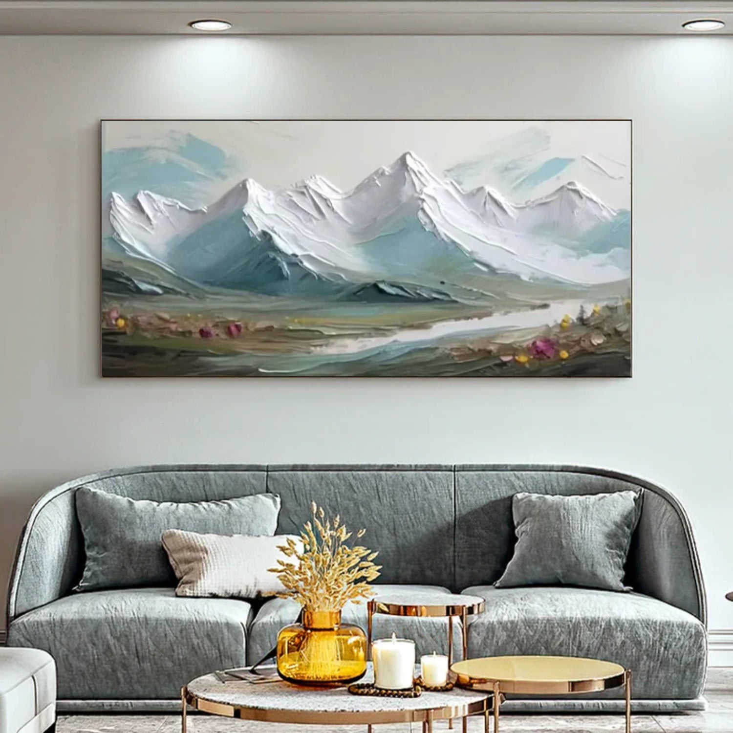Abstract Mountain Textured Canvas Art #BT072