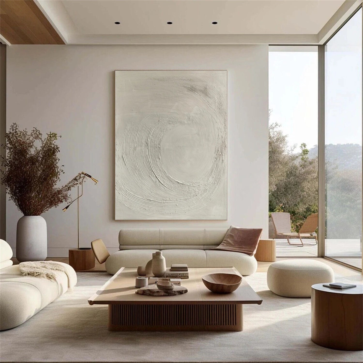 Gray Minimalist Textured Canvas Art #WM118