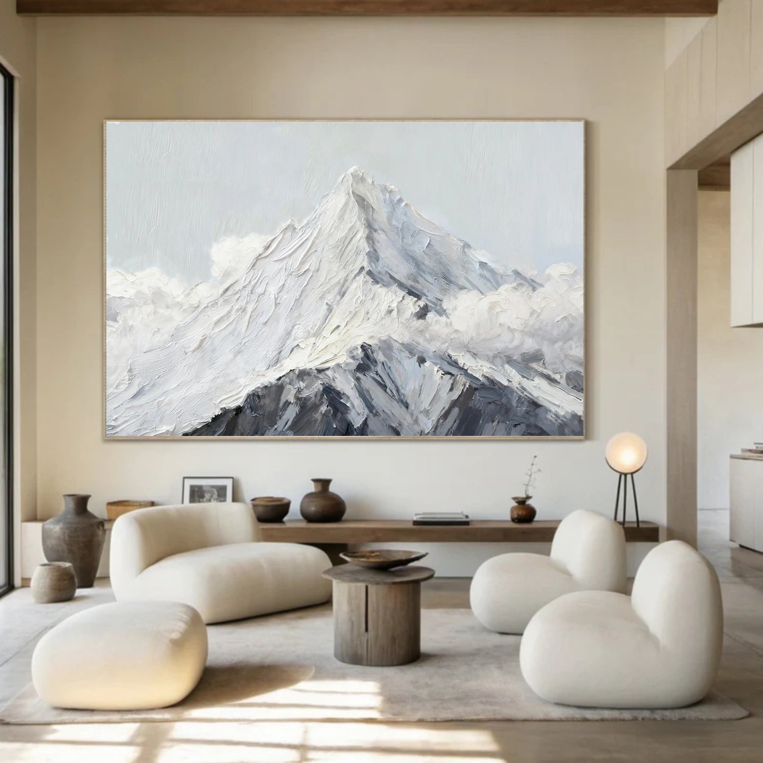 Minimalist Mountain Textured Canvas Art #BT059
