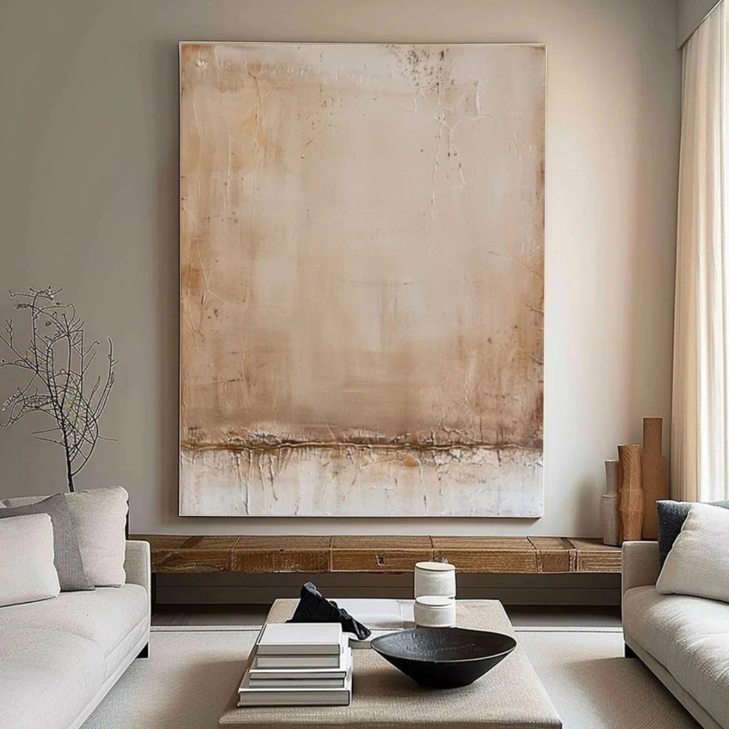 Beige and Brown Abstract Wall Art #VA113