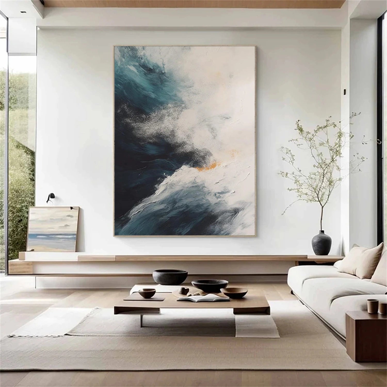 Abstract Ocean And Sky Canvas Art #OC172