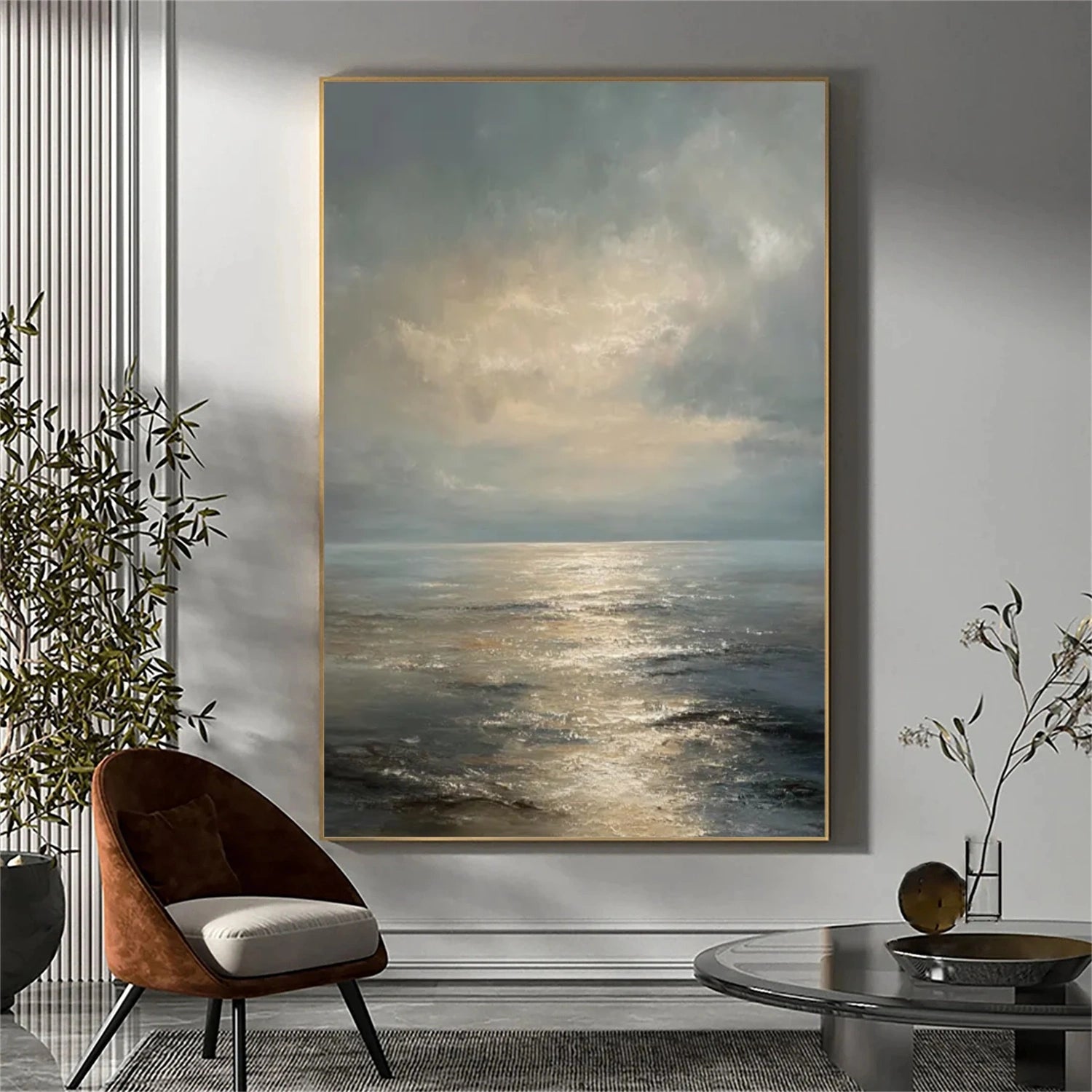 Abstract Ocean And Sky Canvas Art #OC099