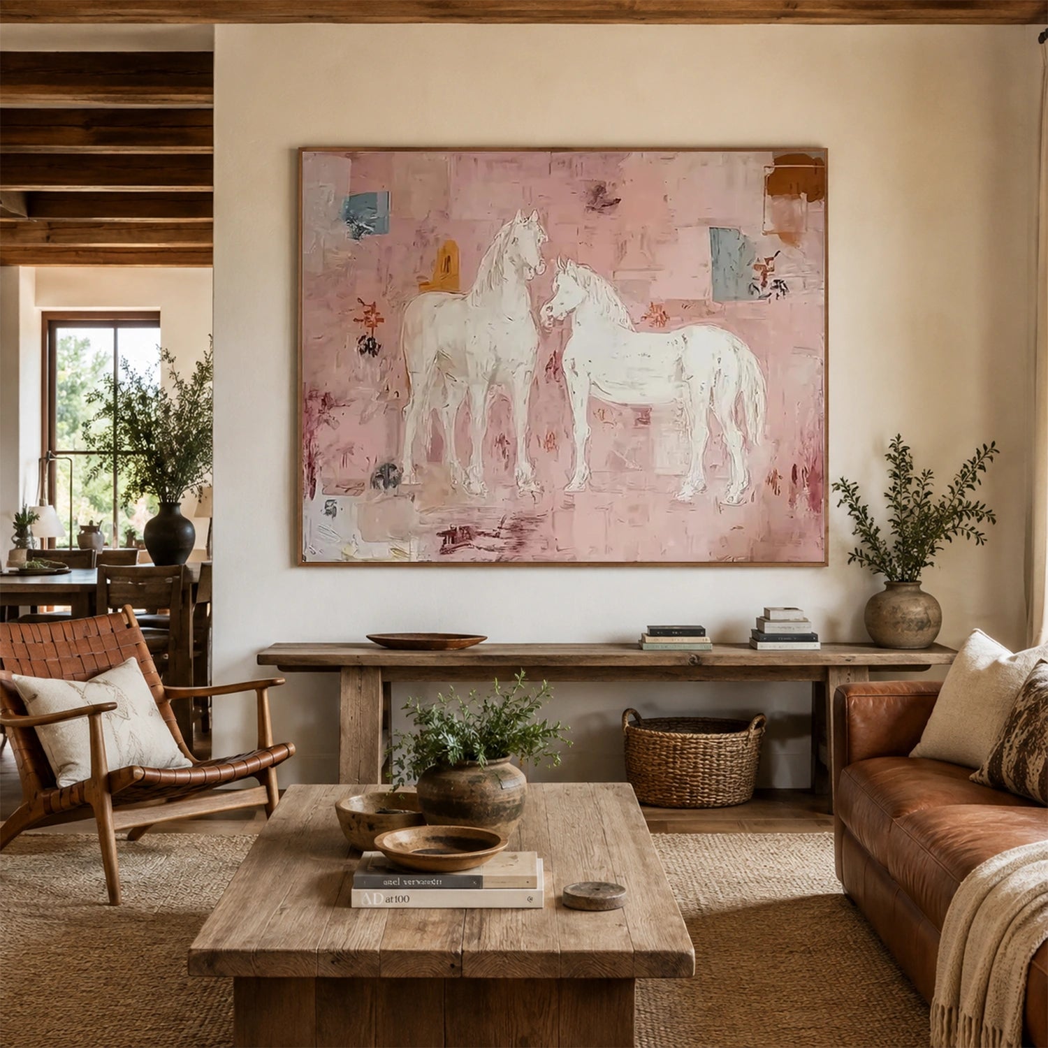Abstract Animal Horse Canvas Art #DW158