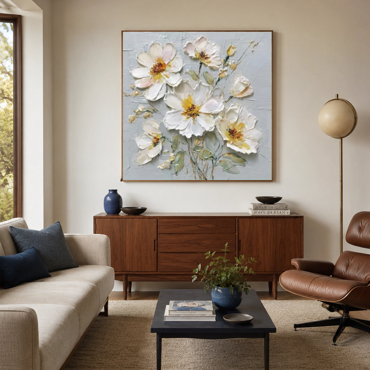 Abstract Flower And Tree Textured Canvas Art #MF230