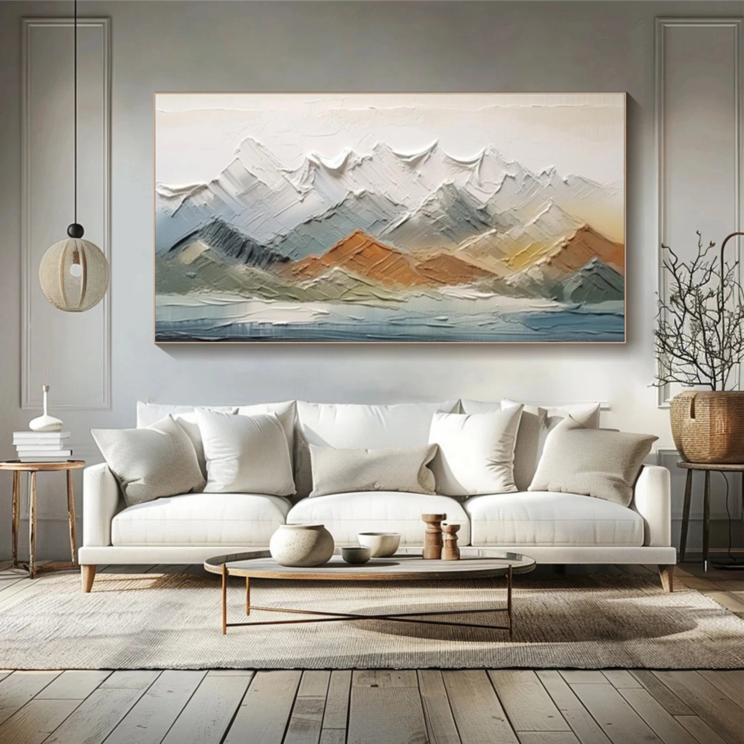 Abstract Mountain Textured Canvas Art #BT077