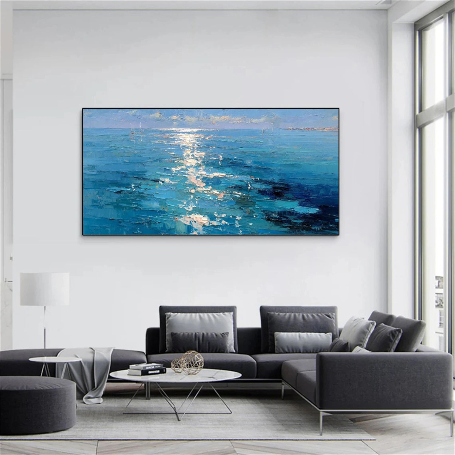 Abstract Ocean And Sky Canvas Art #OC161