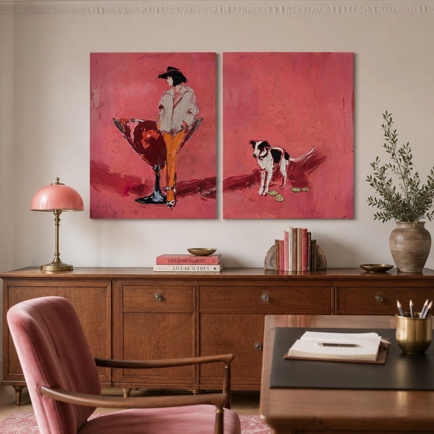Western Figurative Art Set of 2 #AM107