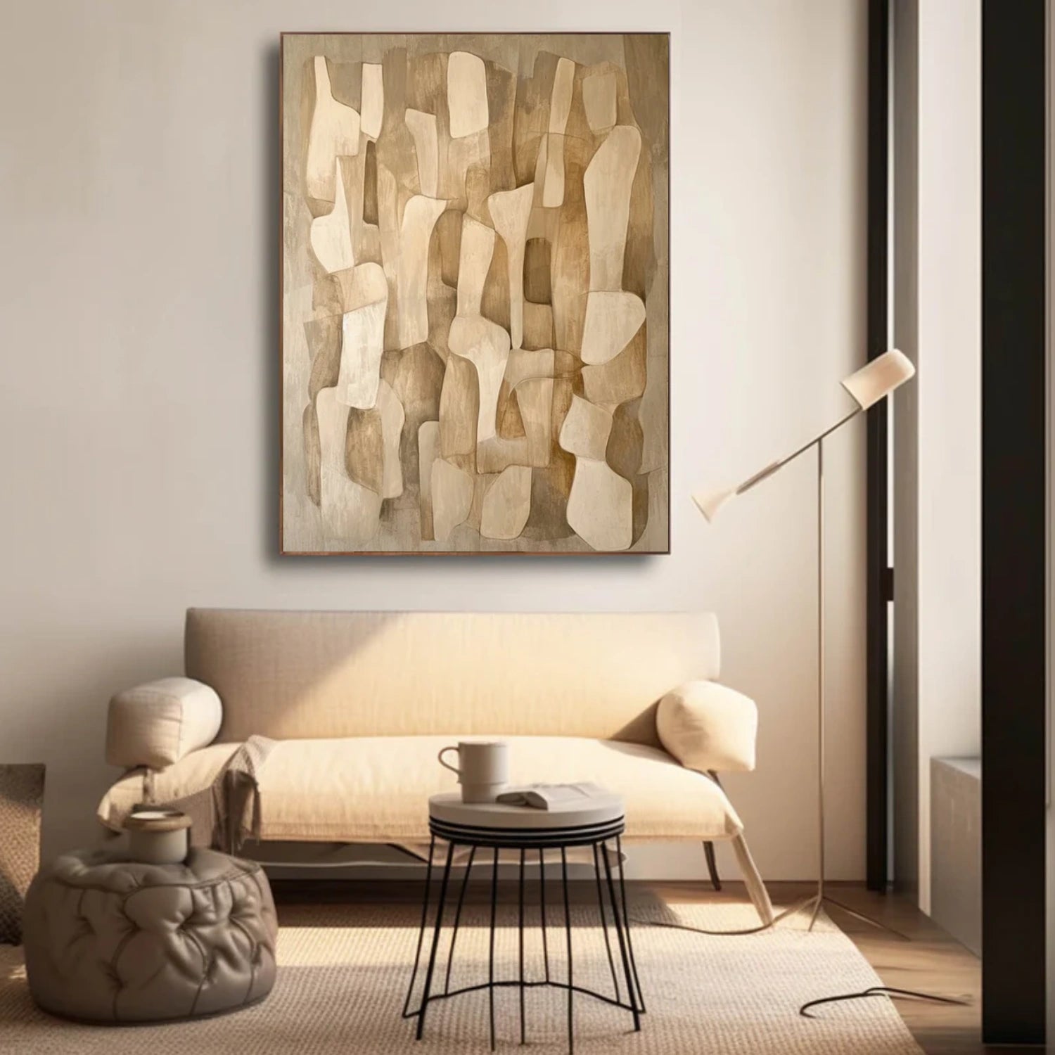 Beige and Brown Abstract Wall Art #VA152
