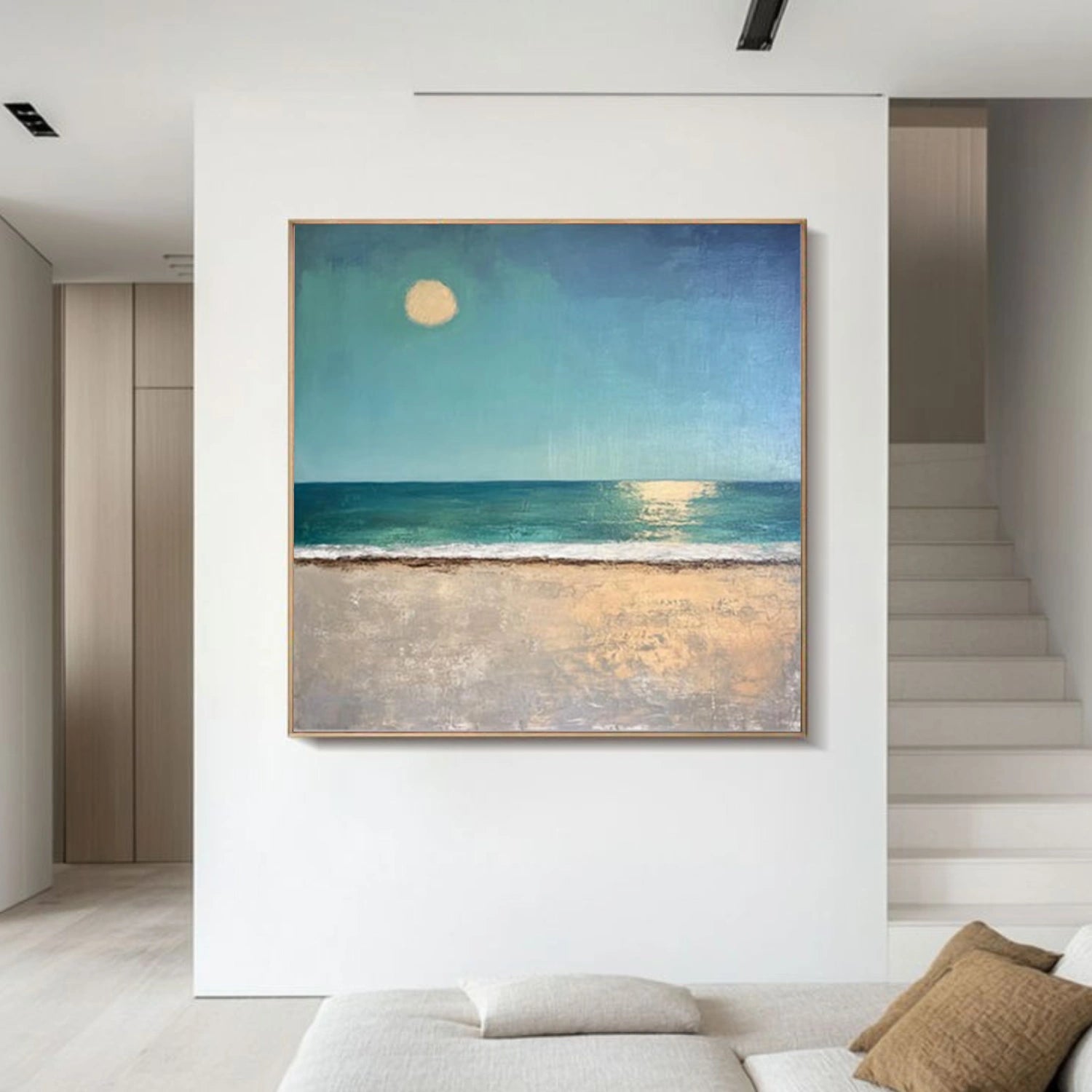 Abstract Ocean And Sky Canvas Art #OC148