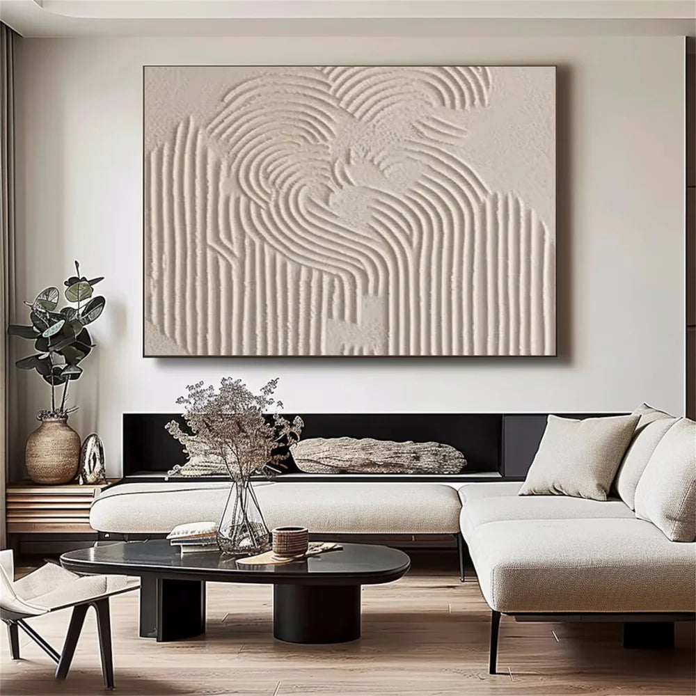 Beige Minimalist Textured Wall Art #WM038