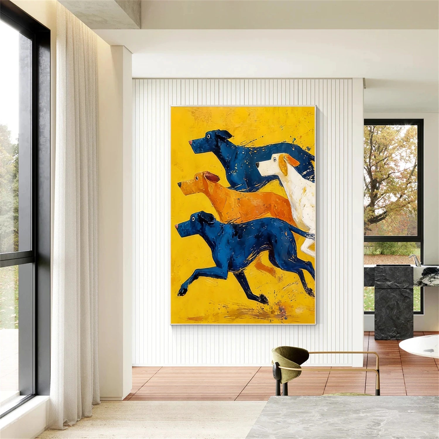Abstract Animal Dog Canvas Art #DW139