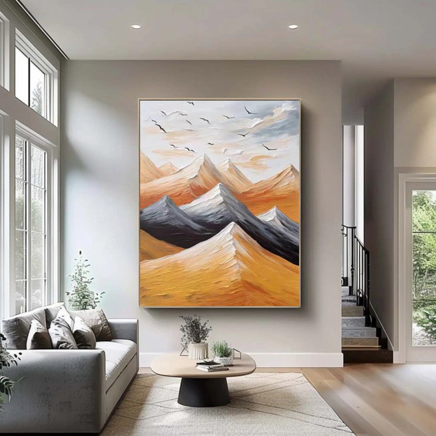 Abstract Mountain Textured Canvas Art #BT088