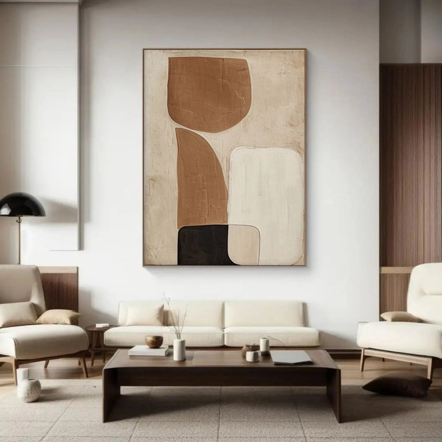 Beige and Brown Abstract Wall Art #VA162