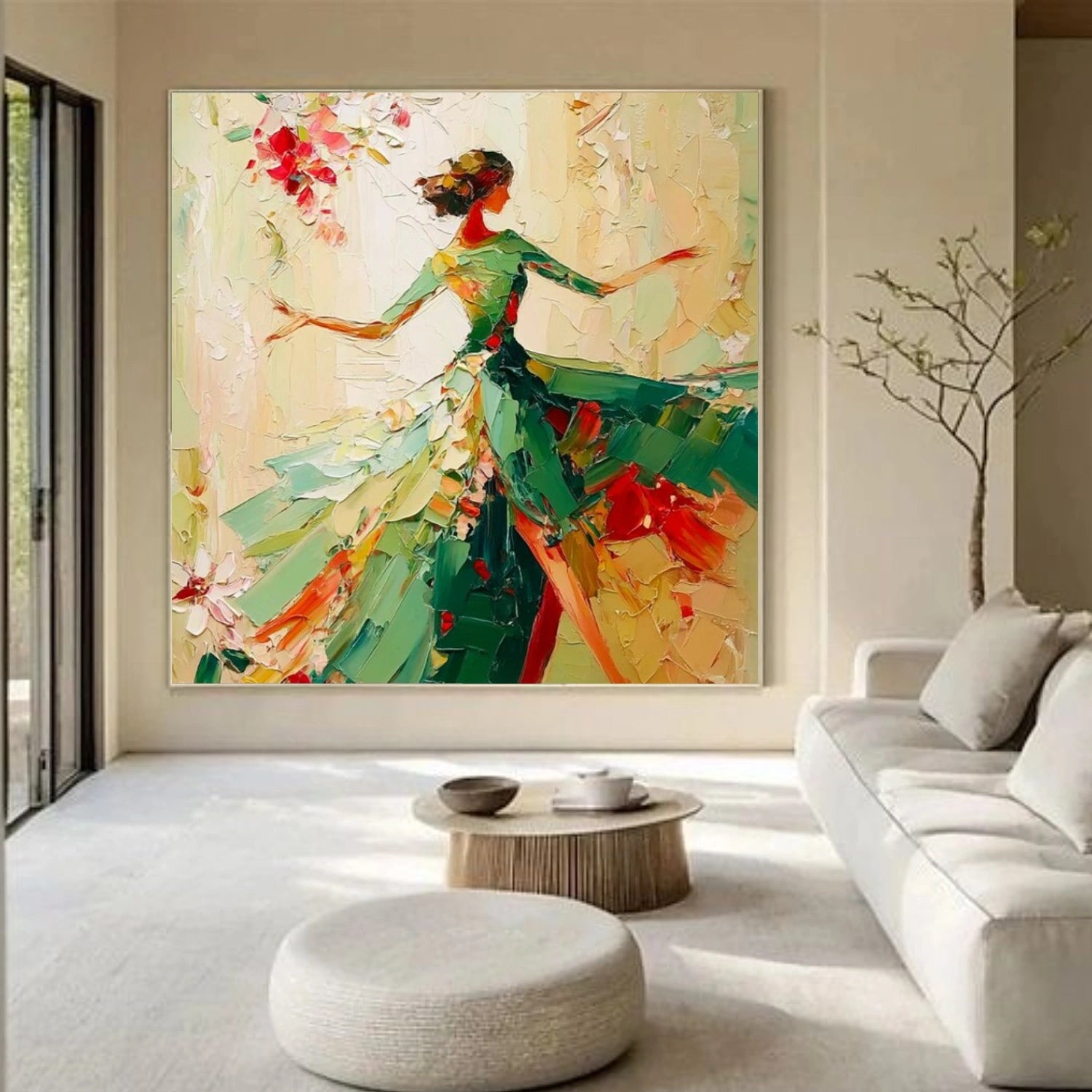 Colorful Abstract Portrait Textured Wall Art # LA031