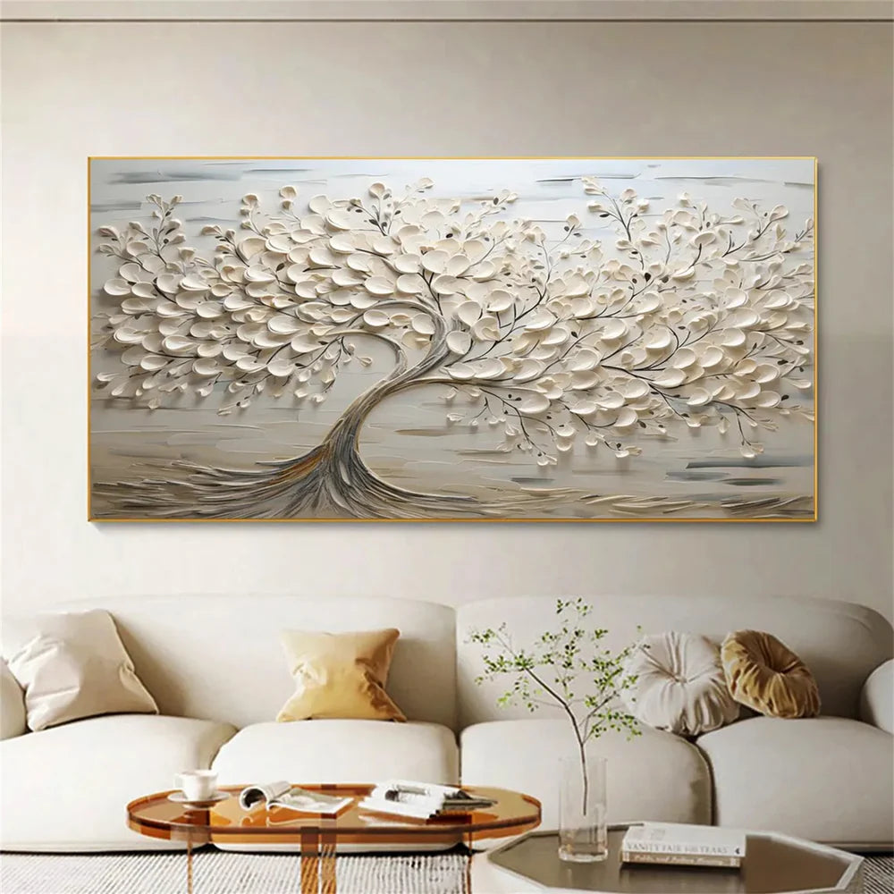 Abstract Flower And Tree Textured Canvas Art #MF029