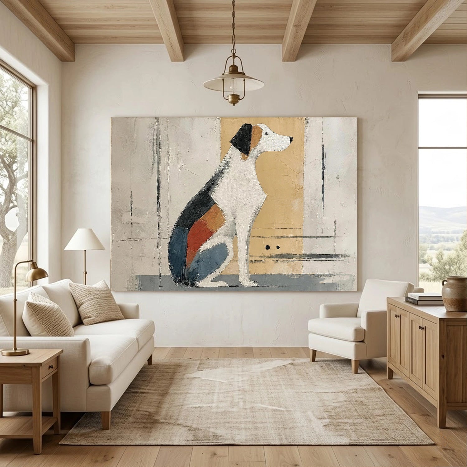 Abstract Animal Dog Canvas Art #DW148